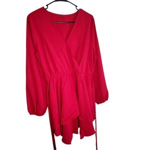 Ferlema belted ruffle bottom NWT blouse top shirt